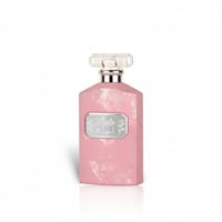 Ard Al Zaafaran Laila – Pink marbled bottle with clear faceted cap and silver label with floral design