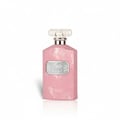 Ard Al Zaafaran Ajmal Ehsas Bloom — Pink glass perfume bottle with a faceted crystal cap and a decorative silver charm.