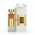 Ard Al Zaafaran Ghality — White perfume bottle with floral accents next to its matching floral patterned box.