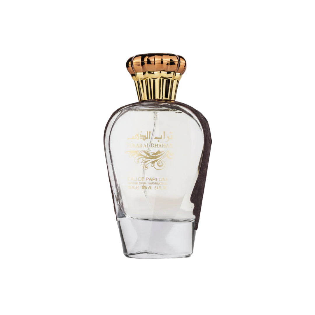 Ard Al Zaafaran Mousuf by Ard Al Zaafaran EDP 100 ml — Amber glass bottle with gold accents and a wooden cap, featuring a