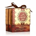 Ard Al Zaafaran Lil Nisae Faqat — Black box with white leaf pattern and pink label with Arabic text and English name.