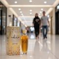 Ard Al Zaafaran Midnight Oud — Broken glass bottle with smoke billowing around it and the product box in the background.