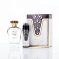 Ard Al Zaafaran Mousuf by Ard Al Zaafaran EDP 100 ml — Amber glass bottle with gold cap and wooden accent, beside a burlap