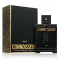 Armaf Aoud Odyssey 100ml EDP Men — Rose gold perfume bottle with geometric pattern next to matching box on white background