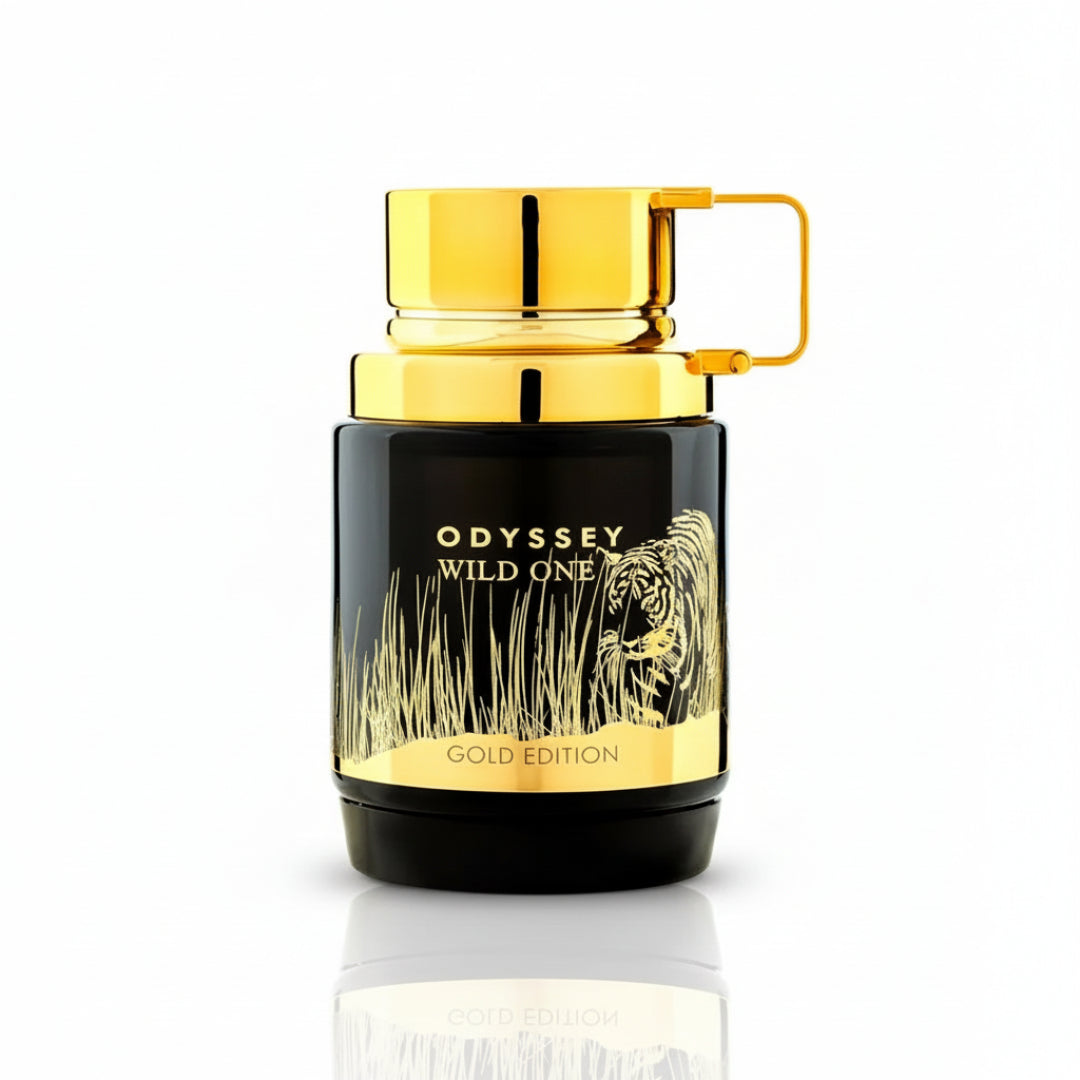 Armaf Armaf King Checkmate — Black chess king shaped perfume bottle with gold accents on a white background