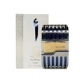 Armaf Dubai Nights Midnight — Black perfume box and bottle with silver accents and a circular charm