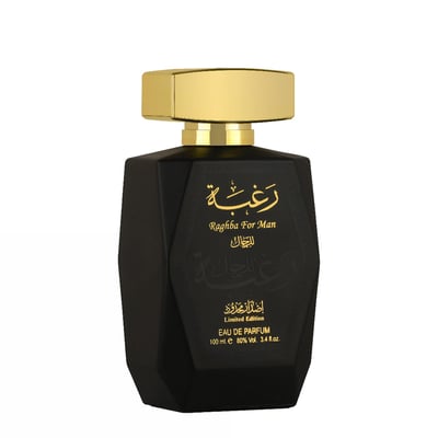 Botol Raghba Men Lattafa wangian lelaki bau oud vanilla woody pilihan ramai Malaysia