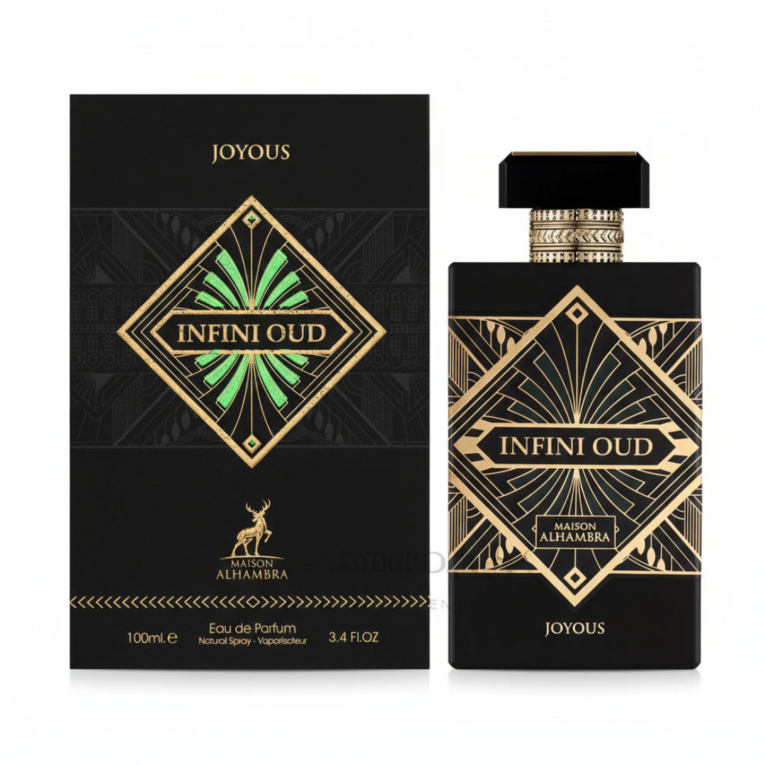 Maison Alhambra Infini Oud Joyous unisex perfume Malaysia – bau oud & amber lembut tahan lama