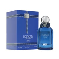 Hooked Azure by Rue Broca box dan botol minyak wangi lelaki segar moden Malaysia hadiah boyfriend majlis