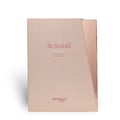 Lattafa Ana Abiyedh Scarlet by Lattafa 60ml EDP Women — Red ribbed box with gold ornate design next to a clear glass perfume