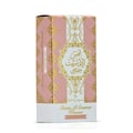 Ard Al Zaafaran Pink Blush Shams Al Emarat Khususi 50ml — A pink and gold patterned perfume box with Arabic calligraphy and text.