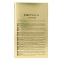 Maison Alhambra Precious Gold 80ml by Maison Alhambra — A close-up shot of the perfume bottle's label, featuring gold text on a cream background. The label includes ingredients and safety warnings in multiple languages. | Maison Alhambra Precious Gold 80ml by Maison Alhambra — Rakaman dekat label botol minyak wangi