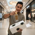 Ard Al Zaafaran Fakhar Al Oud “The White Oud” — Clear glass perfume bottle with gold cap and white tassel on marble table
