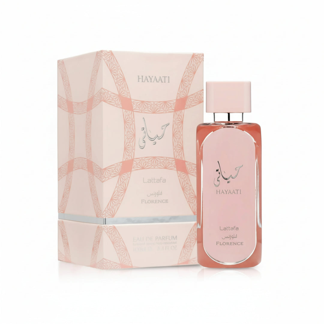 Hayaati Florence by Lattafa 100 ml EDP wanita Malaysia – haruman floral sweet & tahan lama