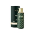 Maison Asrar Regent by Maison Asrar 100ml EDP Unisex — Botol hijau corak geometri emas dan penutup emas, bersebelahan kotak silinder hijau gelap dengan tulisan emas.