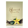 Al Rehab Spanish Vanilla Eau De Parfum 100ml — A perfume box with "Spanish Vanilla" in elegant script, featuring a yellow orchid and vanilla beans. | Al Rehab Spanish Vanilla Eau De Parfum 100ml — Kotak minyak wangi dengan "Spanish Vanilla" dalam tulisan elegan, menampilkan orkid kuning dan kacang vanila.