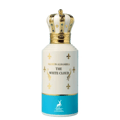 Maison Alhambra The White Cloud by Maison Alhambra 100ml EDP — White bottle with a gold and blue crown-shaped cap, decorated with gold fleur-de-lis and ornate patterns.