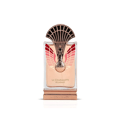 Maison Alhambra La Charmante Eclatant by Maison Alhambra 100ml EDP — A clear glass perfume bottle with a rose gold peacock-inspired cap and colorful wings design on the front, set against a white background.