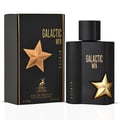 Maison Alhambra Galactic Man Elixir — Black perfume box and bottle with gold star accents and text, set against a white background.