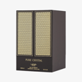 Lattafa Pride Pure Crystal — Black box with gold geometric pattern on the front doors, text "PURE CRYSTAL" and "Lattafa PRIDE" visible.