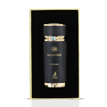 Maison Alhambra Sceptre Oceana by Maison Alhambra 100ml — Black perfume bottle with gold accents and a blue gem, presented in a black and gold box.
