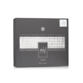 Lattafa Liam Grey by Lattafa 100ml EDP — Grey box packaging with embossed silver wave pattern and Arabic text for Liam, Lattafa brand name, and volume.