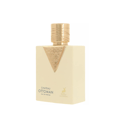 Maison Alhambra Chateau Ottoman — A cream-colored rectangular perfume bottle with a gold cap and a gold triangular emblem on the front, featuring intricate patterns.