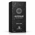 Grandeur Avenue New York by Grandeur 100ml EDP Lelaki — Kotak bertekstur marmar hitam dengan tulisan putih, menampilkan lambang bulat 'Natural Spray Vaporisateur No 99' dan logo jenama.