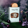 Lattafa Pride Vintage Radio by Lattafa Pride 100ml EDP — White box with a vintage radio illustration, topped with a copper cap, surrounded by lavender sprigs and dark berries.