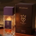 Bujairami Breathless by Bujairami 100ml Extrait — Rectangular glass perfume bottle with a purple cap and gold accents, next to its brown leather presentation box with gold logo.
