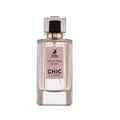 Maison Alhambra Chic Velvet Pink Secret for Women 100ml — A clear glass perfume bottle with a pink label featuring a deer logo and the text "MAISON ALHAMBRA VELVET PINK SECRET CHIC Eau de parfum". The bottle has a gold accent and a clear faceted cap. | Maison Alhambra Chic Velvet Pink Secret for Women 100ml — Botol