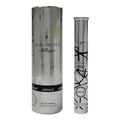 Armaf Club De Nuit Sillage by Armaf 10ml EDP Pen Spray Unisex — A silver cylindrical box and a matching silver pen spray bottle with black abstract line designs and text are displayed against a white background. | Kotak silinder perak dan botol semburan pen perak yang sepadan dengan reka bentuk garisan abstrak hitam