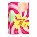 Grandeur Cotton Candy by Tubbees 50ml EDP Unisex — Kotak corak pusaran merah jambu dan putih yang terang dengan gumpalan gula-gula kapas berwarna-warni dan grafik percikan kuning berisi nama produk.