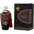 Lattafa Mohra by Lattafa 100ml EDP — Black perfume bottle with a maroon label featuring a gold tree and Arabic script, paired with its black and maroon presentation box.
