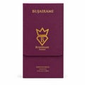 Bujairami Dead Serious by Bujairami 100ml Extrait Unisex — A deep purple, textured case with gold embossed branding and crown logo, featuring text for 'EXTRAIT DE PARFUM' and volume.