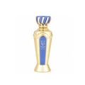 Bujairami Drip No. 7 Bujairami 100ml EDP — A tall, ornate gold perfume bottle with a blue accent panel and a crown-like gold and blue cap, set against a white background.