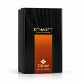 TADangel Dynasty by TADangel 100ml EDP Men — Kotak wangian lelaki hitam bertekstur kayu, dengan panel gradien oren menegak, tulisan dan logo emas.
