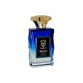 Bujairami Emperor by Bujairami 100ml EDP — Blue gradient glass bottle with a gold crown-shaped cap, featuring a black label with a gold crown and 'Emperor' text.