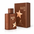 Maison Alhambra Galactic Men Intense by Maison Alhambra 100ml EDP — Brown bottle and box with gold star accents and text.