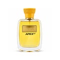 Kenz de Rasasi Hawas Apex GT — Clear glass perfume bottle with yellow liquid, gold rectangular label with black text 'HAWAS' and 'APEX GT', and a textured yellow cap.