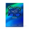 RASASI Hawas Atlantis oleh Rasasi — Kotak gradien biru dan hijau dengan corak kulit ular di tengah memaparkan nama jenama 'HAWAS' dan teks 'For Him', dengan 'ATLANTIS' di bawah.