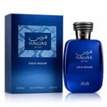RASASI Hawas Gold Digger by Rasasi 100ml EDP — Botol minyak wangi kaca biru dengan penutup ala ular di sebelah kotak biru berteksturnya, kedua-duanya memaparkan logo Hawas dan tulisan 'Gold Digger'.