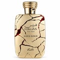 RASASI Hawas Lava Gold by Rasasi 100ml EDP — A gold perfume bottle with a cracked lava-like design and red accents, featuring Arabic script and the text "HAWAS For Him LAVA GOLD". The cap is adorned with a coiled gold snake.