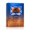 RASASI Hawas London by Rasasi 100ml EDP — Kotak biru dan jingga bercorak kulit ular dan ilustrasi latar langit London, tertulis nama jenama dalam Bahasa Arab dan Inggeris.