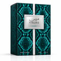 RASASI Hawas Private Luceo by Rasasi 100ml EDP — Teal snakeskin patterned box with silver accents and a central metallic label.