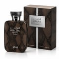 RASASI Hawas Private Terra by Rasasi 100ml EDP — Brown snakeskin patterned bottle and box with silver accents and snake-like cap detail