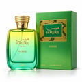 RASASI Hawas Verde by Rasasi 100ml EDP — Botol minyak wangi kaca gradien hijau dengan penutup bertekstur emas, bersebelahan kotak produk hijau sepadan dengan aksen emas di latar belakang putih.