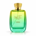 RASASI Hawas Verde by Rasasi 100ml EDP — Botol kaca gradien hijau dan kuning dengan penutup bertekstur emas, teks "HAWAS For Him VERDE" berwarna emas.