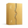 Maison Alhambra IT oleh Maison Alhambra 100ml EDP Men — Kotak bertekstur emas dengan garisan emas berombak di tengah, memaparkan logo 'it' dan lambang rusa.