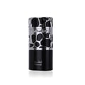 Lattafa Lattafa Qimmah Eau De Parfum for Men 100ml — Botol wangian hitam dengan rekaan perak berlubang menyerupai batu, tulisan 'Qimmah' di bahagian bawah